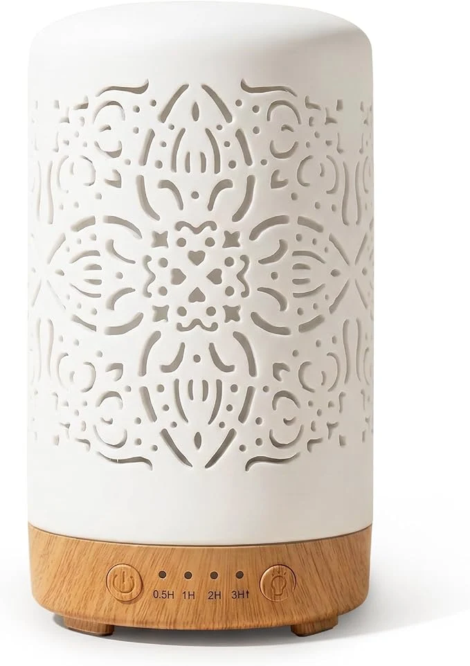Environmentally Friendly Earnest Living Essential Oil Diffuser White Ceramic Diffuser 100 ml Timers Artisan