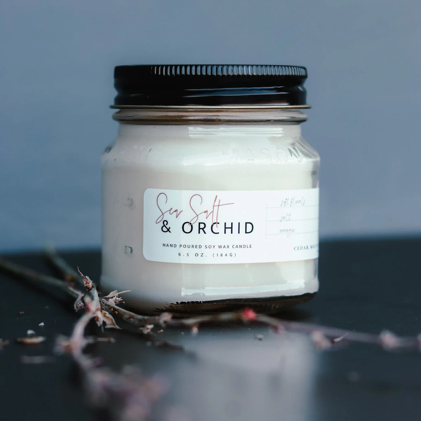 Pure 6.5 oz Mason Jar Soy Candle – Choose Your Scent Solid