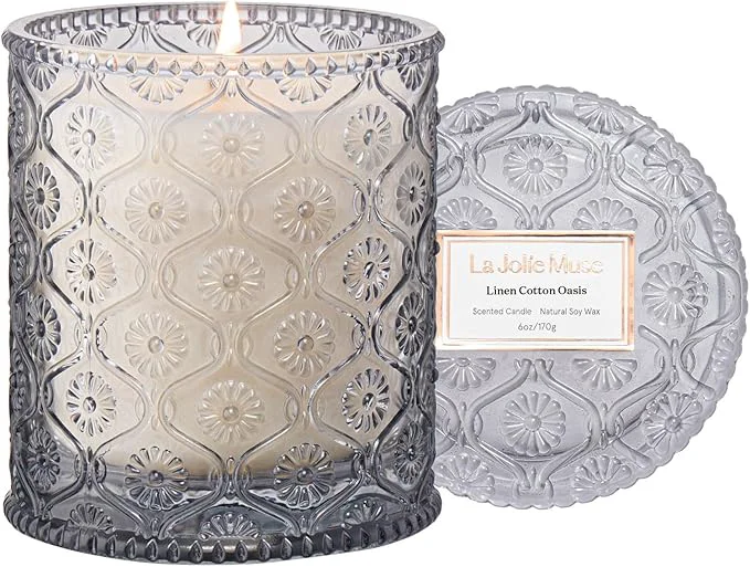 Unique LA JOLIE MUSE Linen Cotton Oasis Scented Candle Dependable