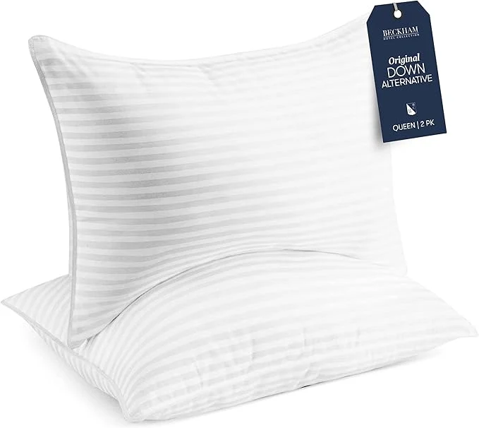 Effective Beckham Hotel Collection Bed Pillows Standard Queen Size Set of 2 – Soft Down Pillow for Sleeping – Soft Support for Back Stomach or Side Sleepers Premium