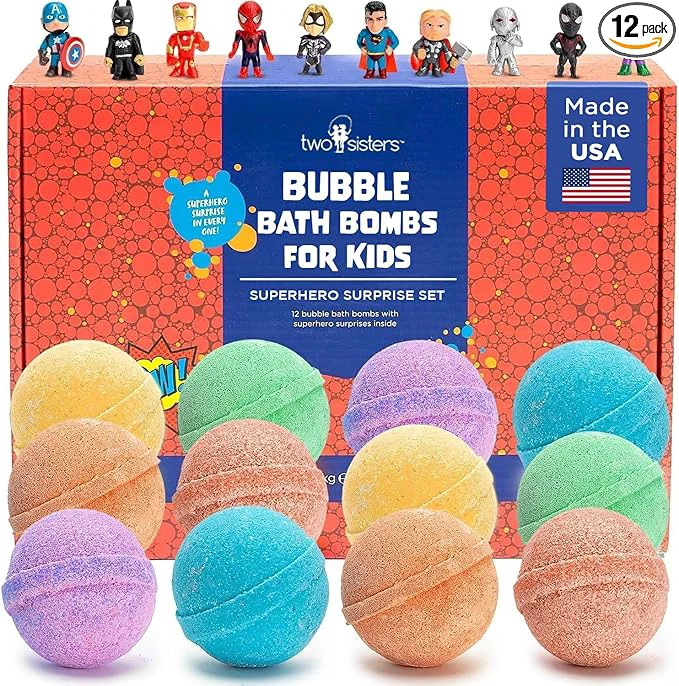 Soft Superhero Boys Bath Bombs with Surprise Hero Toys Inside High-Performance