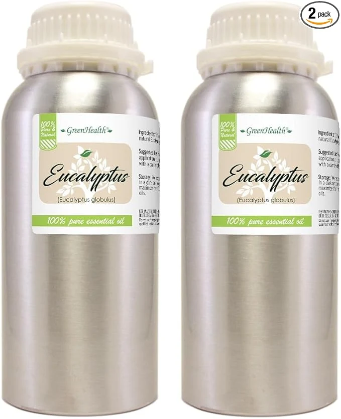 Luxury 2 Bottles – GreenHealth Eucalyptus Essential Oil – 16 fl oz Each – Pure