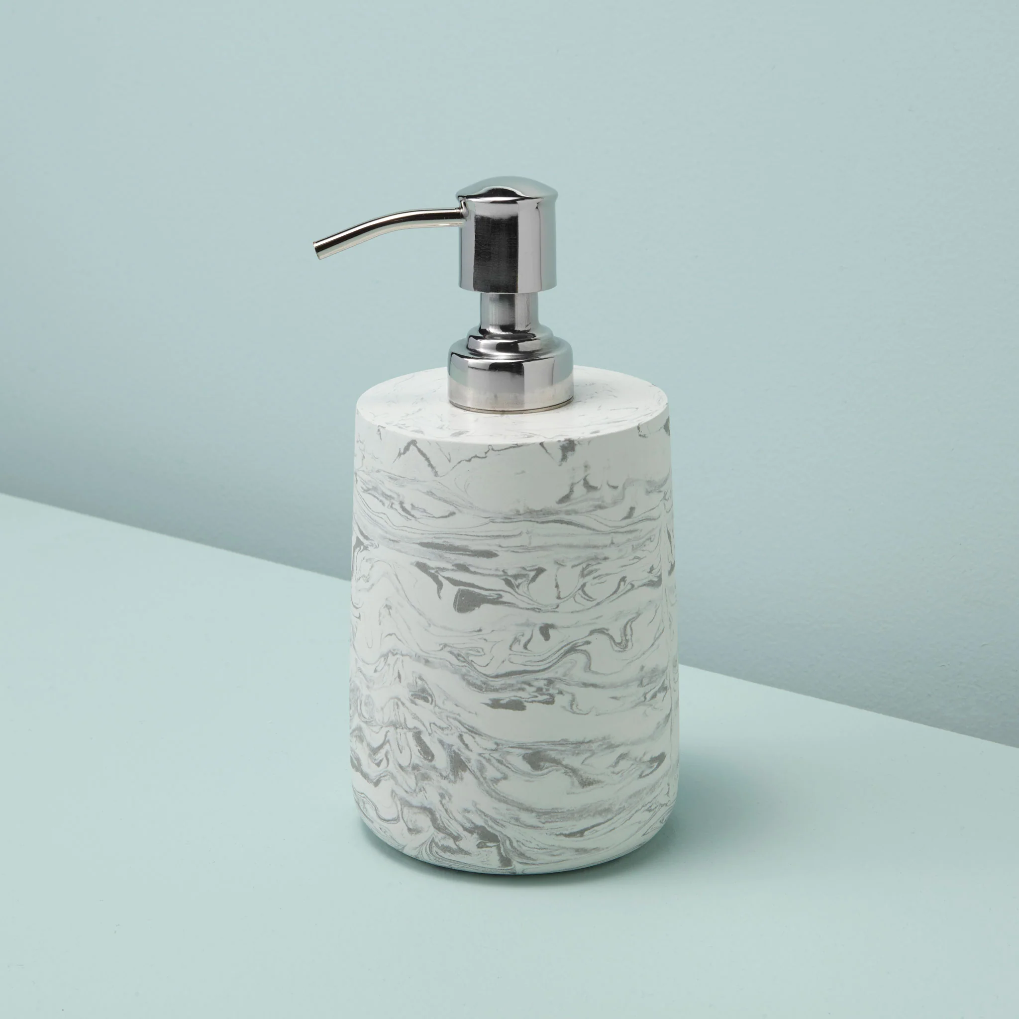 Safe Marbled Cement Soap Dispenser Gray Classic