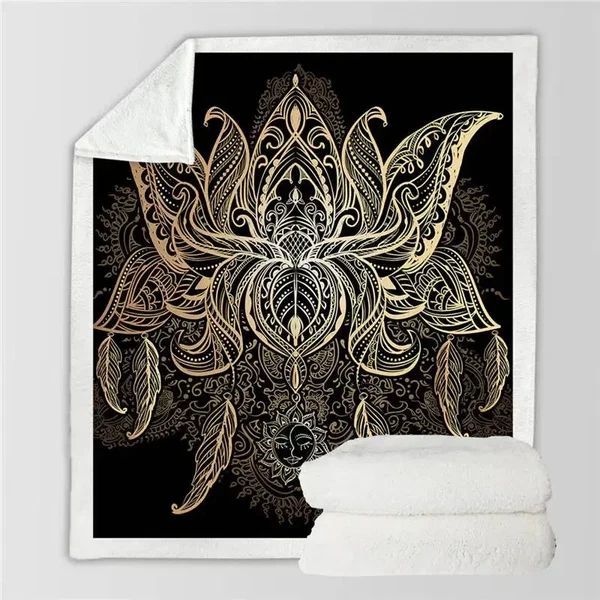Innovative Lotus Flower Throw Blanket Environmentally Friendly