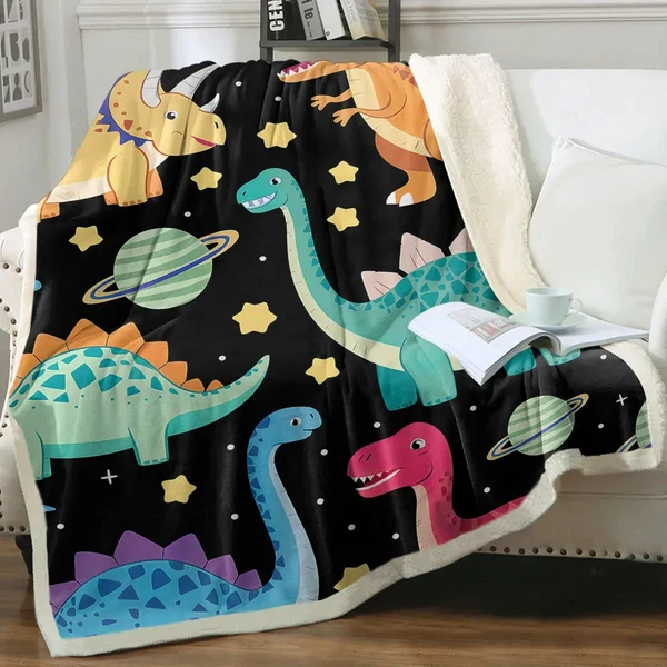 Efficient Galaxy Dinosaurs Throw Blanket High-Performance