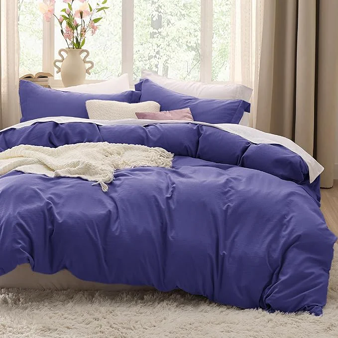 Relaxed Bedsure Skipper Blue Oversized King Duvet Cover – 3 Pieces Prewashed Cotton-Like Polyester Extra Soft Bedding Set Includes 1 Duvet Cover 120 39 39 x98 39 39 with Zipper Closure amp 2 Pillow Shams No Comforter Fine