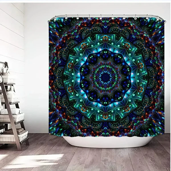 Lightweight Mandala Shower Curtain Traditional