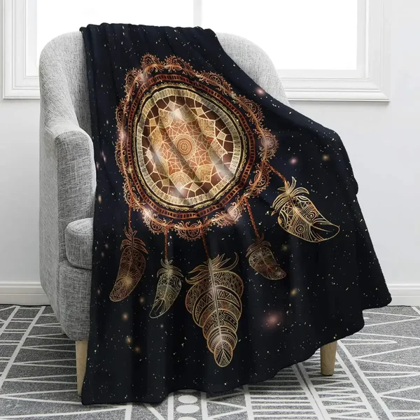 Premium Galaxy Dream Catcher Throw Blanket Powerful