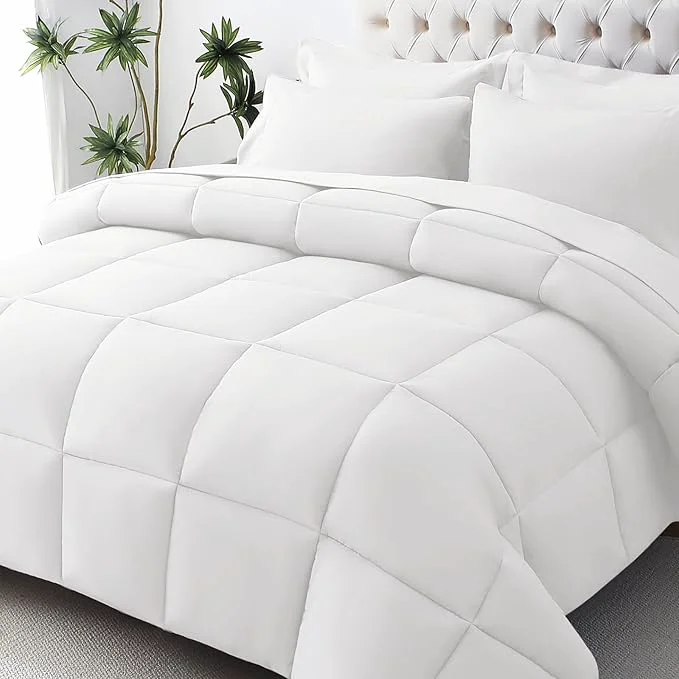 Outstanding JOLLYVOGUE Twin Comforter Set Ultra-Soft Bed in a Bag Twin Size 5 Pieces Oeko-TEX Bedding Set with Down Comforter Sheets Pillowcases amp Shams White Quality