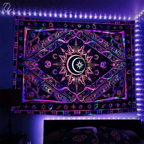 Comfortable Psychedelic Moon Tapestry Crafted