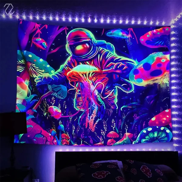 Classic Mushroom Astronaut Tapestry Top-Quality
