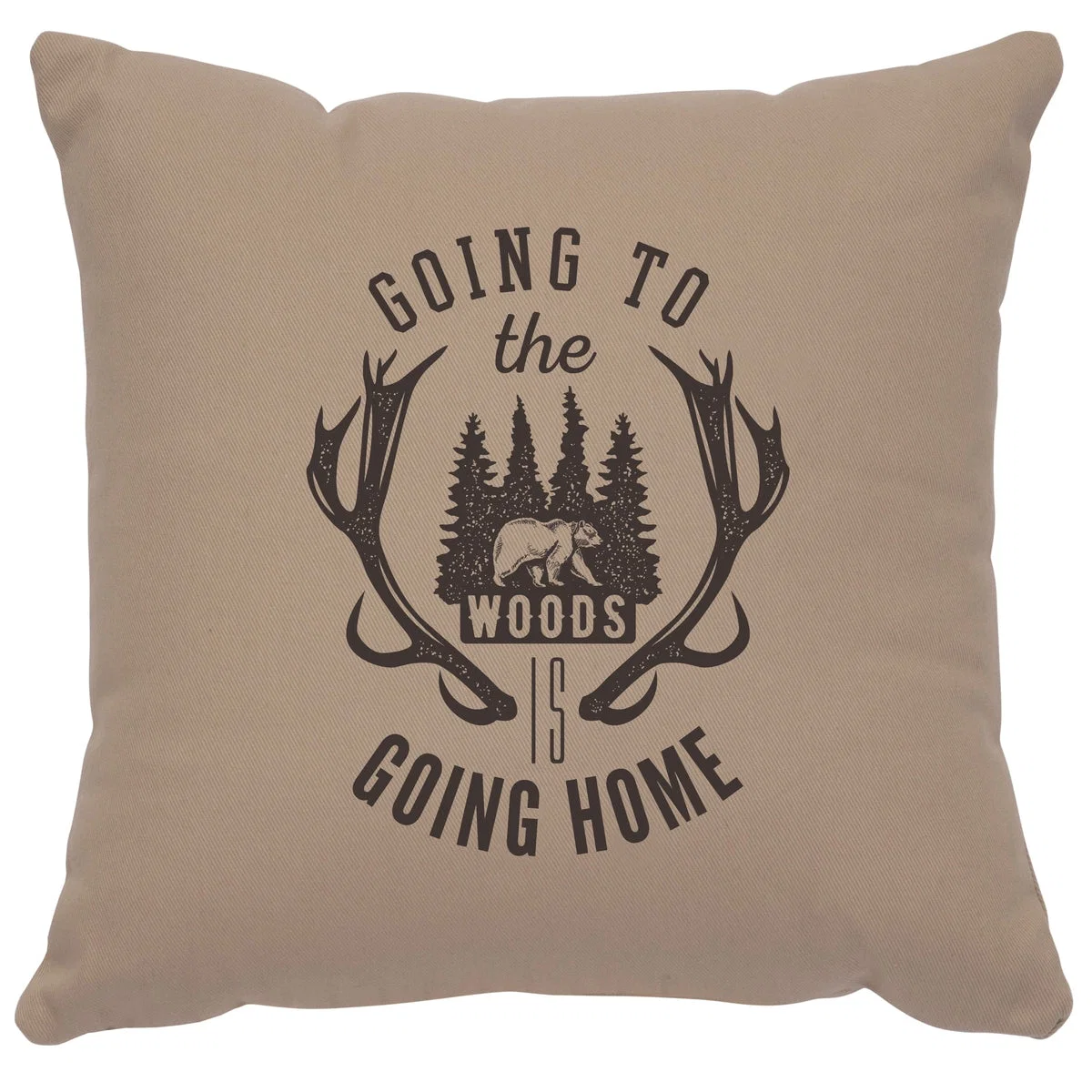 Fast quot Going to the Woods quot Image Pillow – Cotton Alabaster Dependable