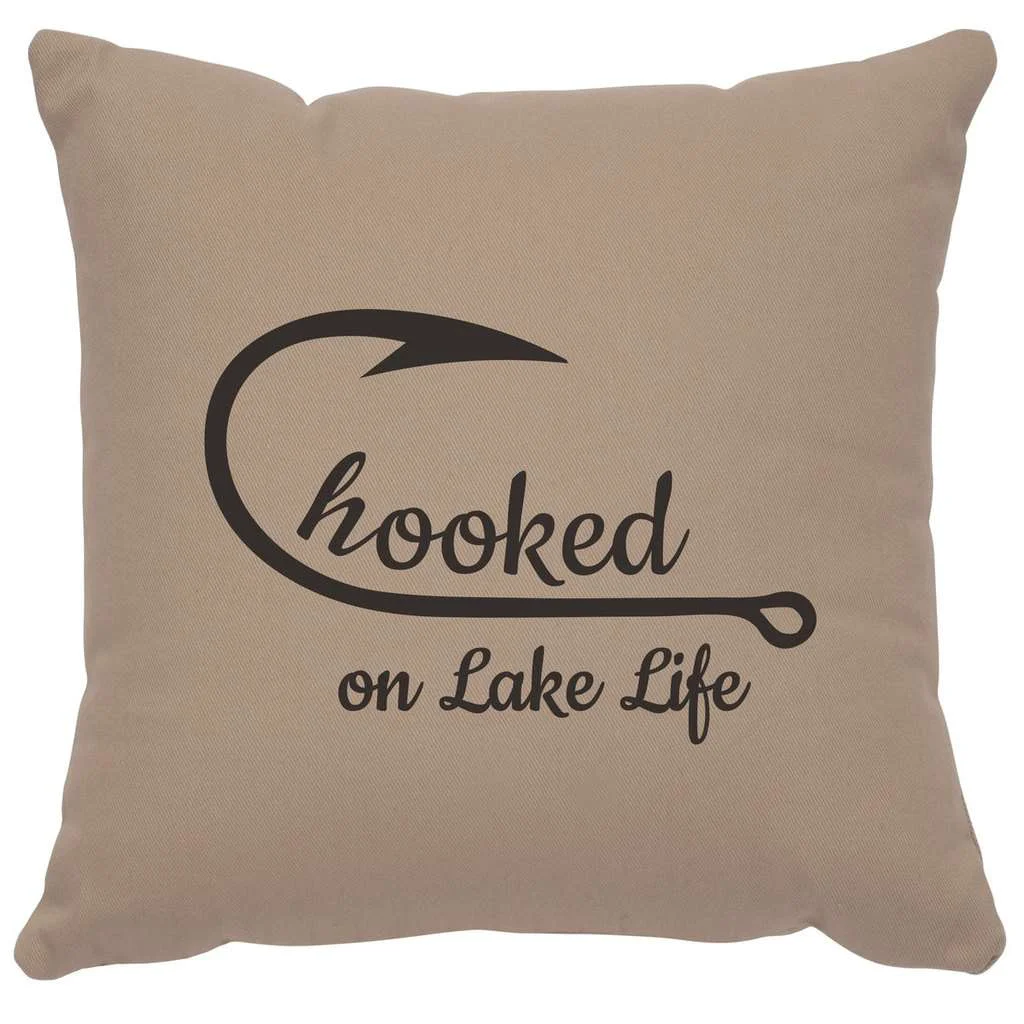 Outstanding quot Hooked quot Image Pillow – Cotton Alabaster Fine