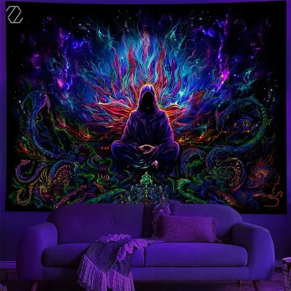 Stylish Psychedelic Yoga Tapestry Responsible