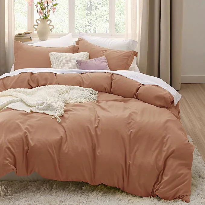 Comfortable Bedsure Taupe Duvet Cover Full Size – 3 Pieces Prewashed Extra Soft Cotton-Like Bedding Set Includes 1 Duvet Cover 80×90 Inches with Zipper Closure amp 2 Pillow Shams Comforter Not Included Fashionable