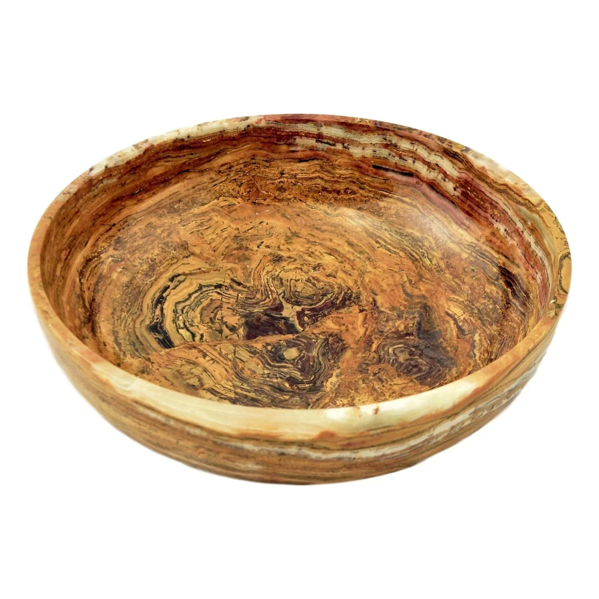 Artisan Multi Brown Onyx 8-inch Decorative Bowl High-Grade