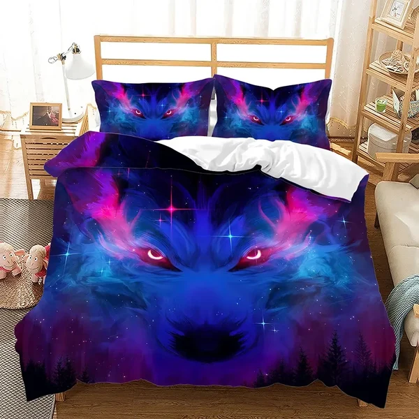 Reusable 3D Wolf Duvet Cover Unique
