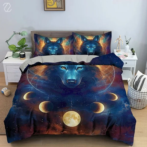 Casual Moon Wolf Duvet Cover Healthy