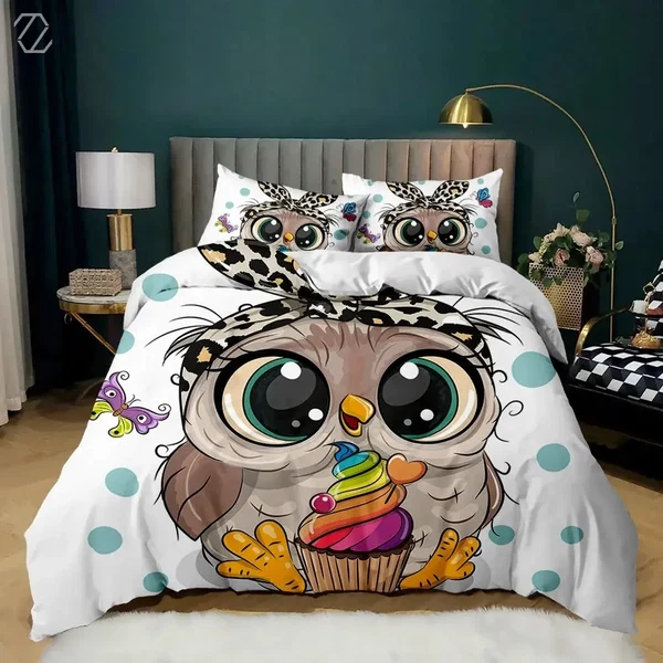 Sophisticated Cartoon Owl Duvet Cover Advanced