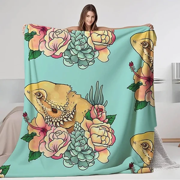 World-Class Bearded Dragon Throw Blanket Recyclable