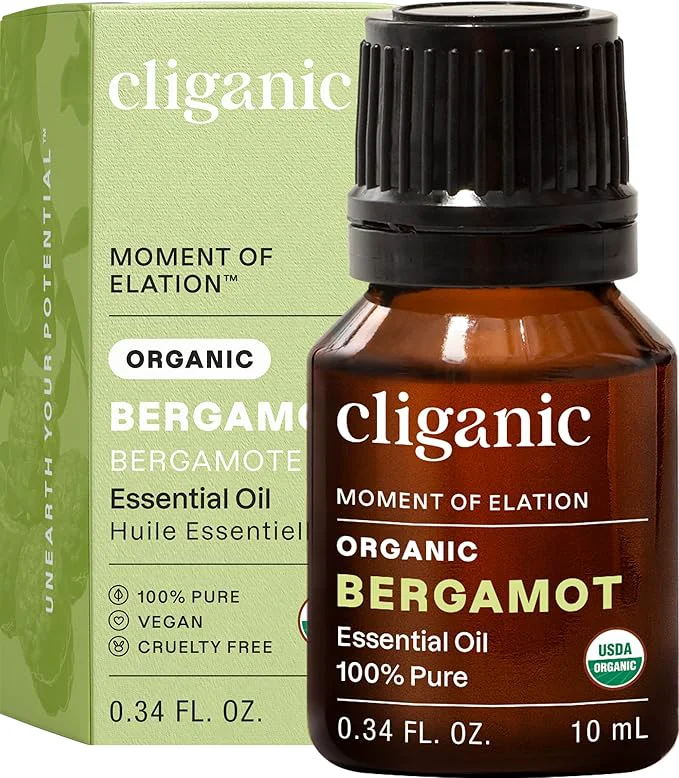 Cliganic Organic Bergamot Essential Oil Pure Natural Efficient