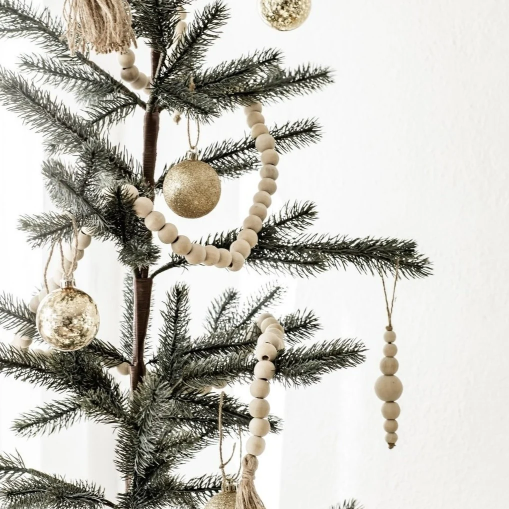 Powerful Natural Wood Bead Garland Trendy