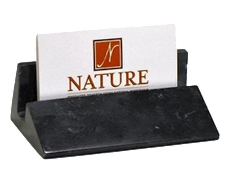 Long-Lasting Black Marble Business Card Stand Authentic