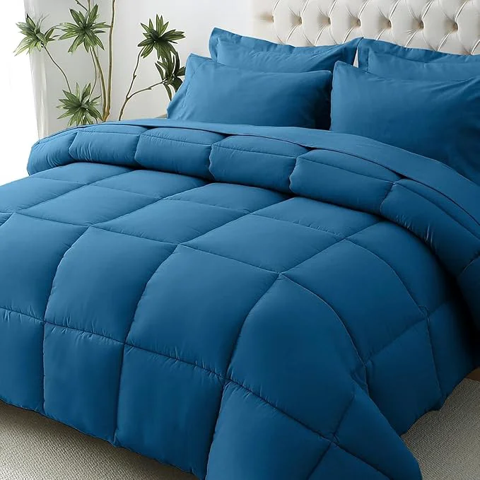 Reliable JOLLYVOGUE Full Comforter Set Ultra-Soft Bed in a Bag Full Size 7 Pieces Oeko-TEX Bedding Set with Down Comforter Sheets Pillowcases amp Shams Teal Authentic