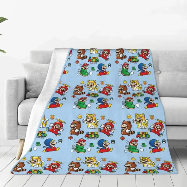 Premium Material Super Mario Throw Blanket Contemporary