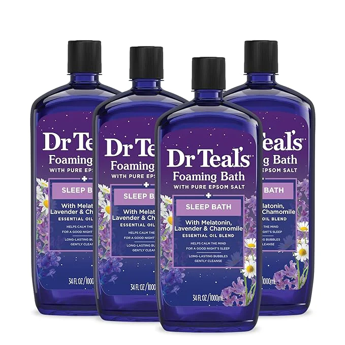 Minimalist Dr Teal’s Foaming Bath with Pure Epsom Salt Melatonin Sleep Soak with Healthy