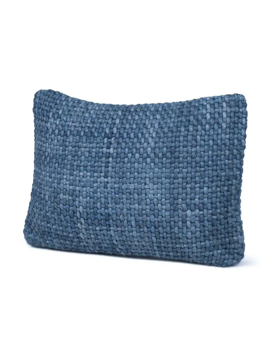 Trusted Luxe Indigo Handwoven Down Pillow Excellent