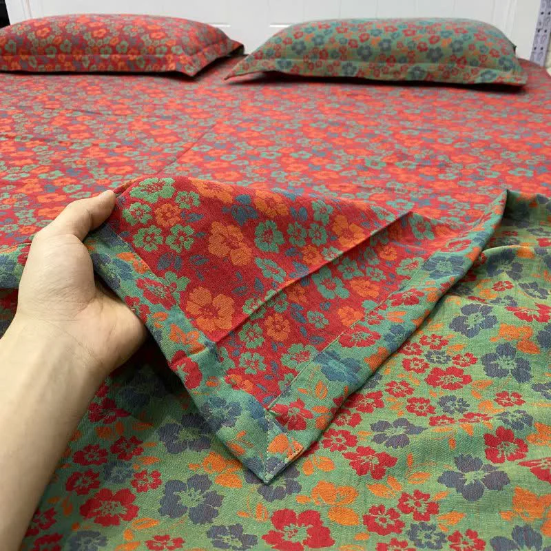 Smart Ownkoti Pastoral Floral Cotton Reversible Sheet Bedspread Contemporary