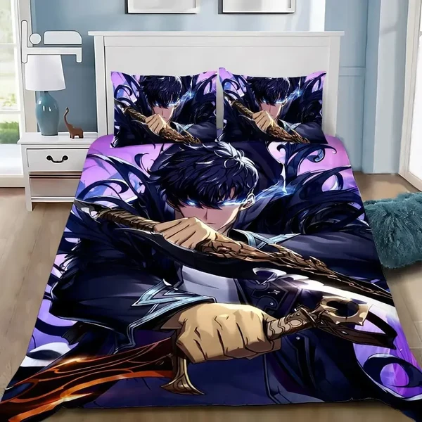 Smooth Sung Jin Woo Anime Solo Leveling Duvet Cover Casual