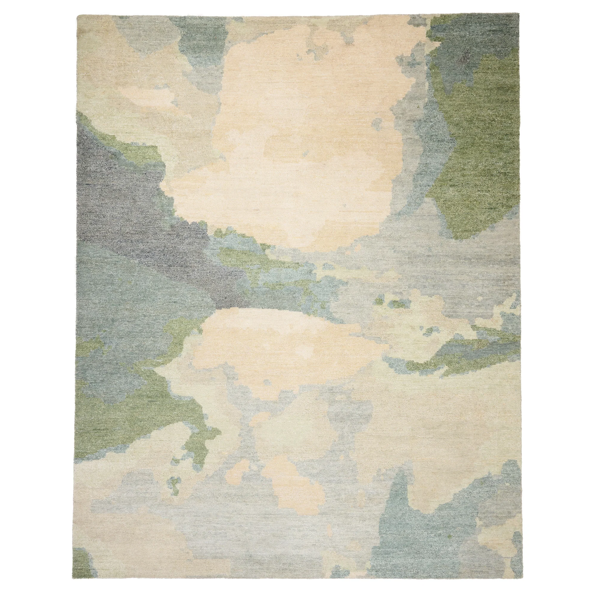 Minimalist Aquarelles Verte Rug Environmentally Friendly