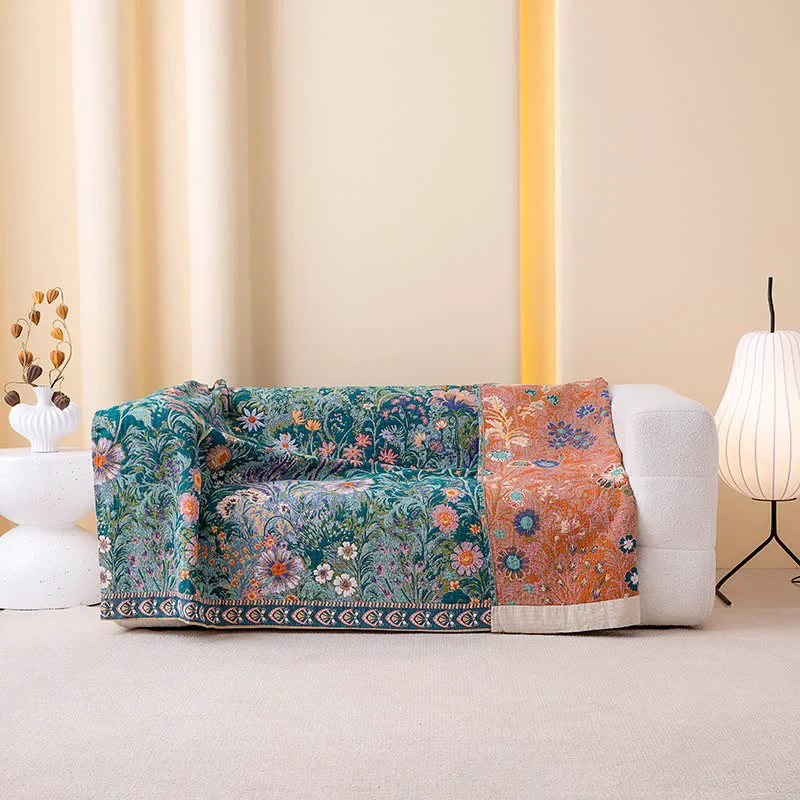 Fine Crafted Ownkoti Flourishing Floral amp Leaf Cotton Gauze Blanket Safe