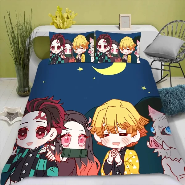 Environmentally Friendly Anime Demon Slayer Kimetsu no Yaiba Bedding Set Original Design