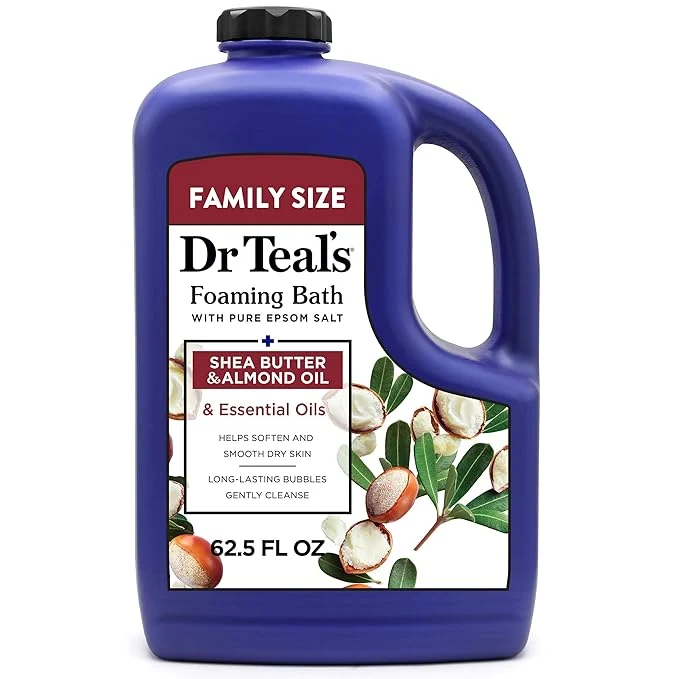 Natural Dr Teal’s Foaming Bath with Pure Epsom Salt Shea Butter Almond Oil 62.5 fl Solid