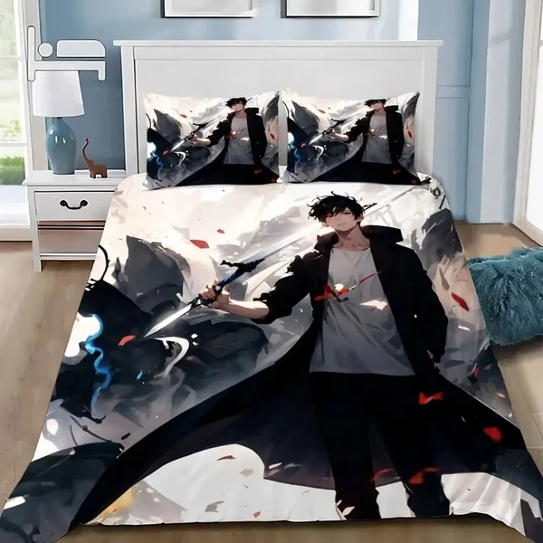 Sophisticated Sung Jin Woo Anime Solo Leveling Bedding Set Detailed