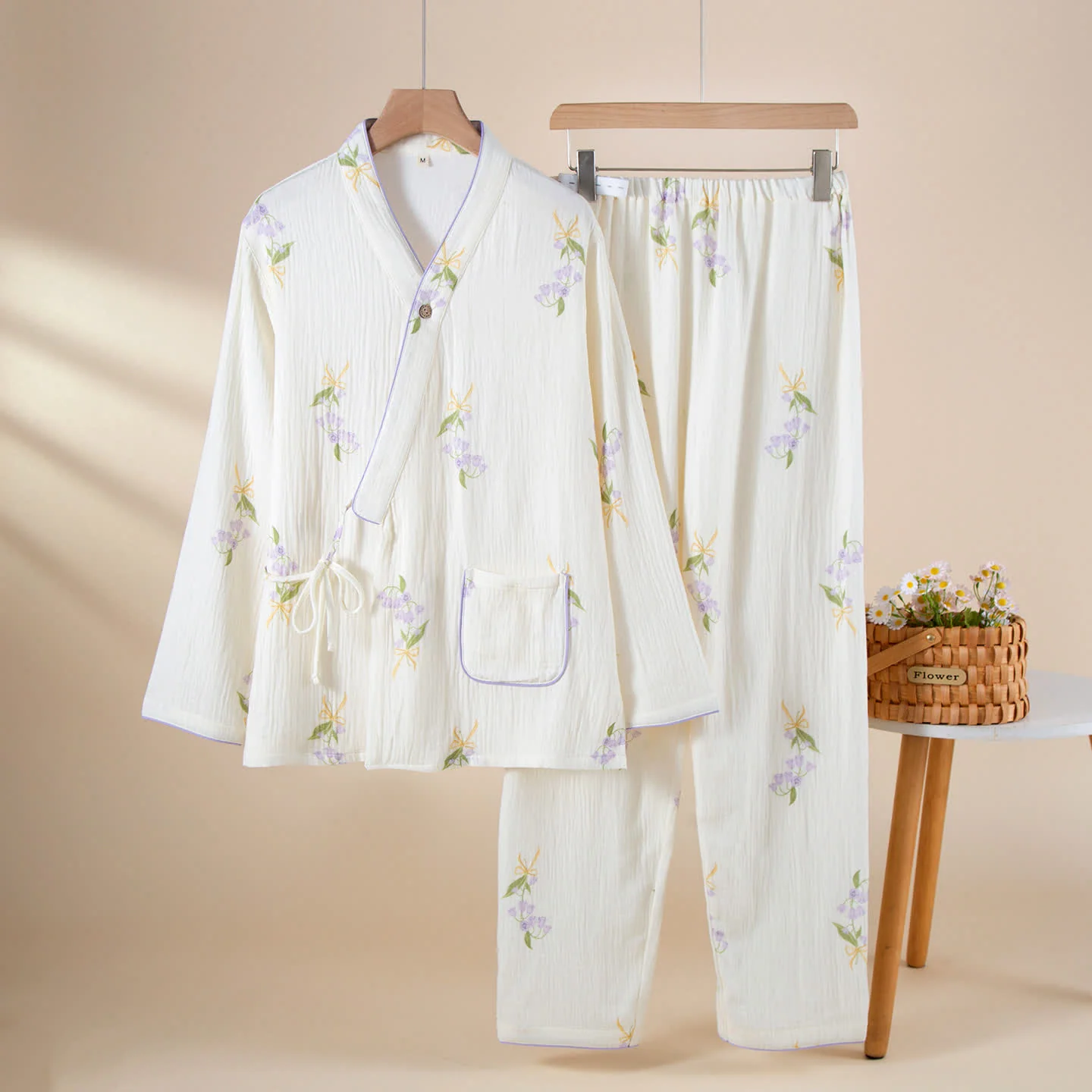 Powerful Ownkoti Lily of the Valley Cotton Loungewear Set Contemporary