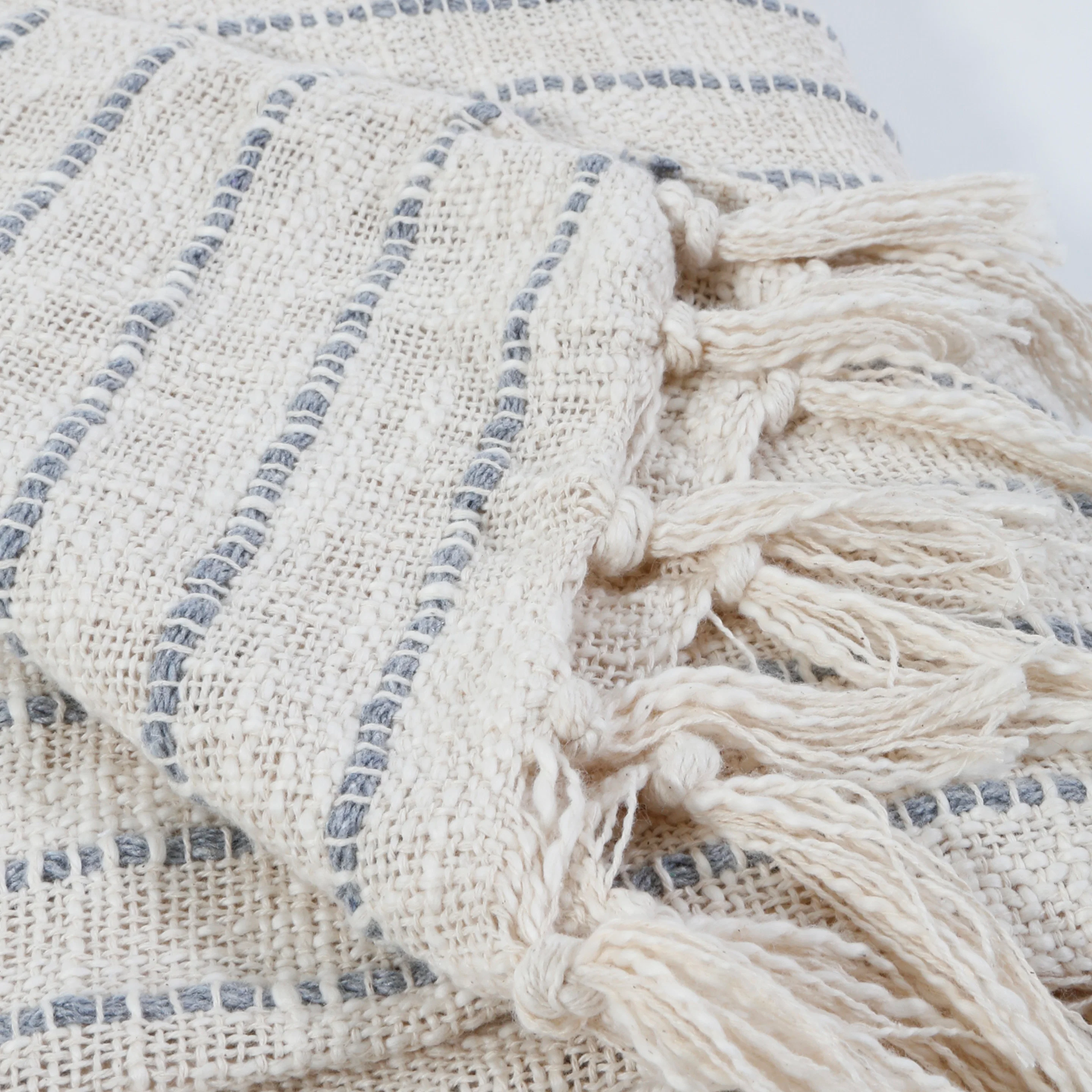 Elegant Jojo Handwoven Throw Blue Grey Innovative
