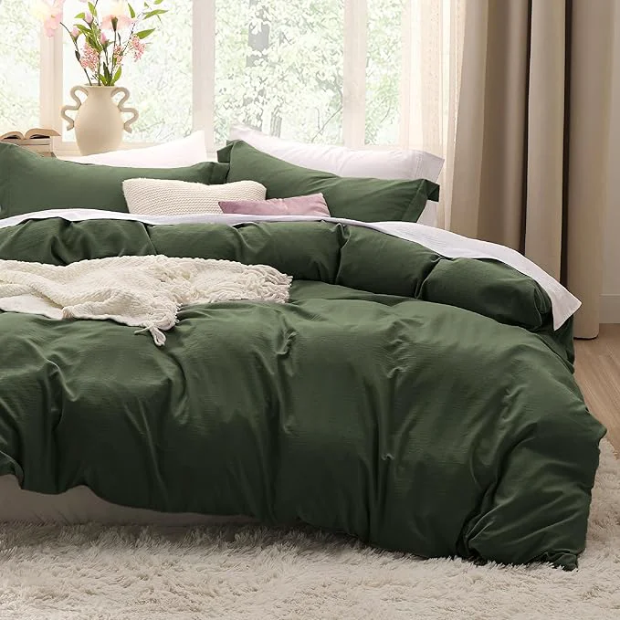Consistent Bedsure Olive Green Duvet Cover Twin Twin XL Size – 2 Pieces Prewashed Polyester Extra Soft Bedding Set Includes 1 Twin Duvet Cover 68 39 39 x90 39 39 with Zipper Closure amp 1 Pillow Sham No Comforter Modern