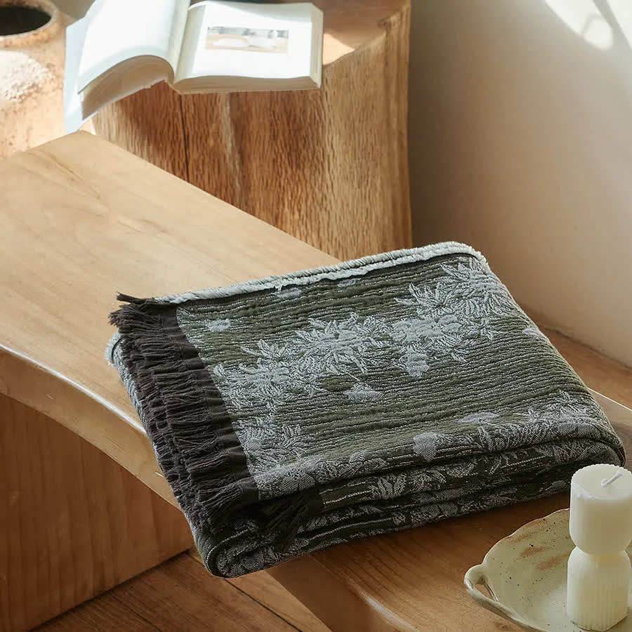 First-Class Ownkoti Vintage Floral Pure Cotton Tassel Blanket Original