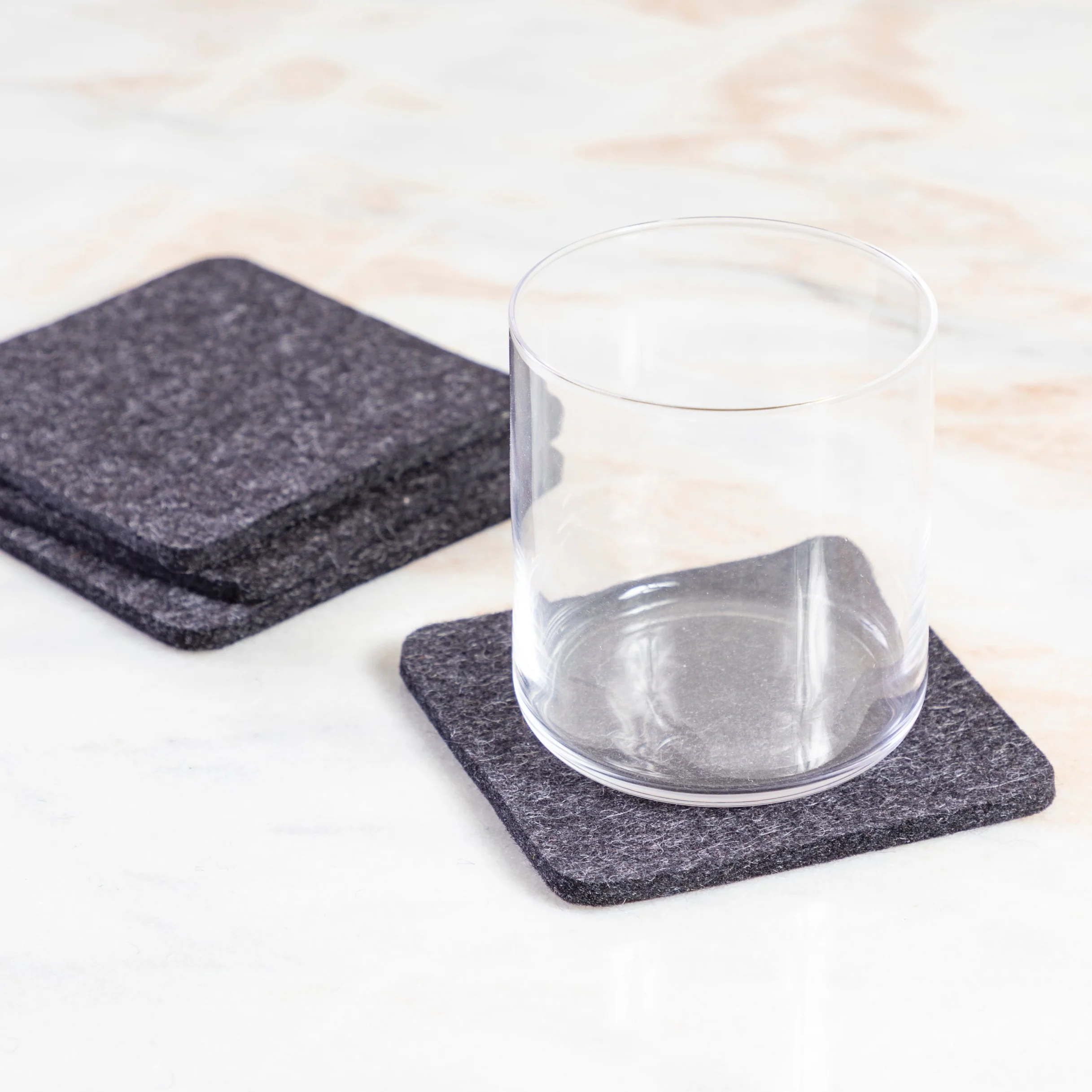 Effective Square Felt Coaster Set of 4 Charcoal Trusted