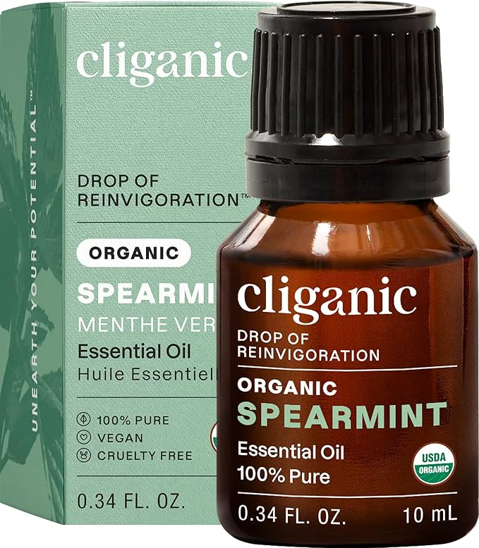 Next-Generation Cliganic USDA Organic Spearmint Essential Oil Pure Natural Undiluted Superior
