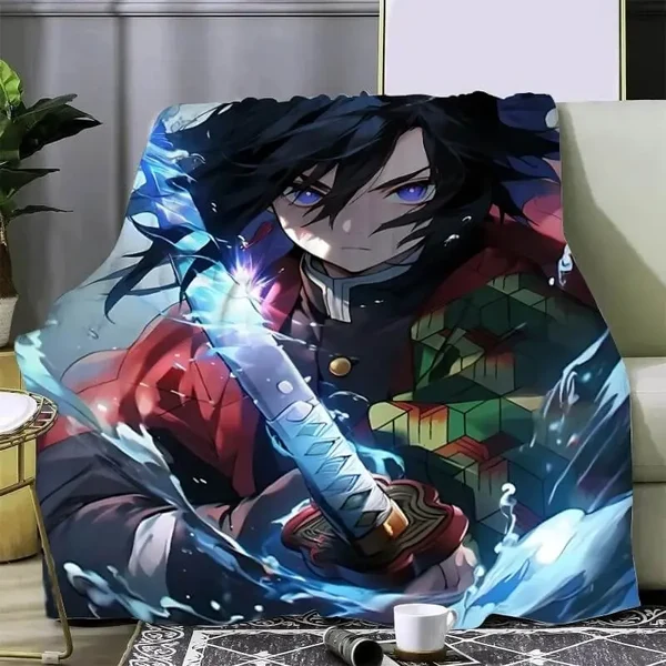 Environmentally Friendly Demon Slayer Giyu Throw Blanket Fine