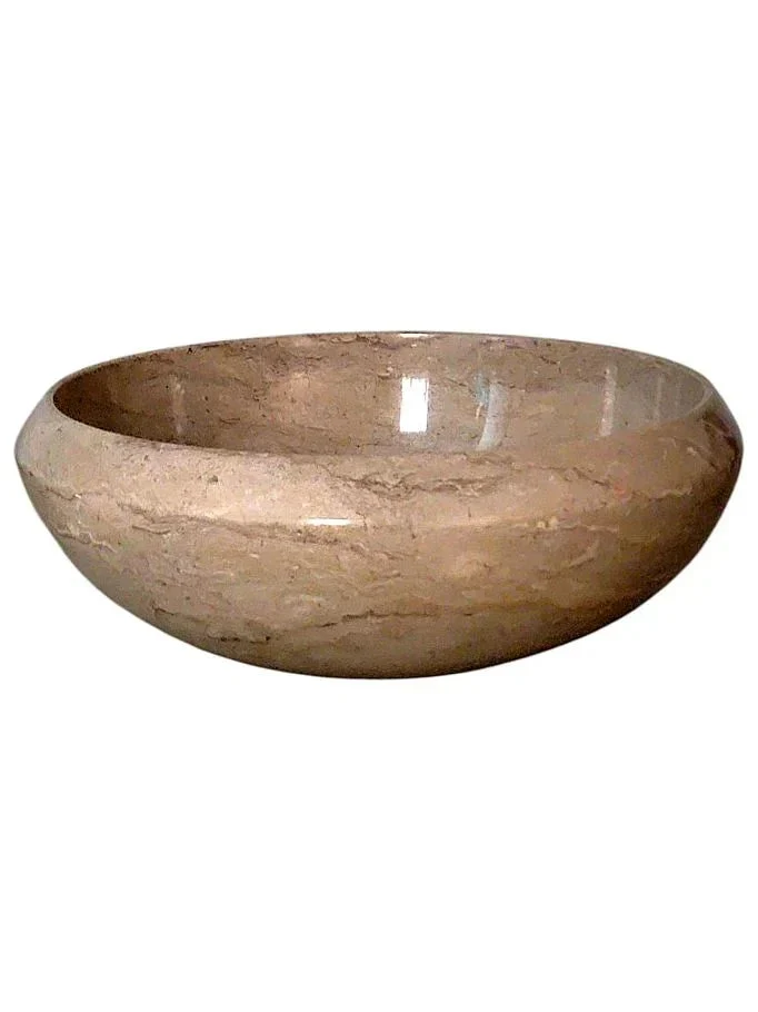 Innovative Bathroom Sink of Sahara Beige Marble – 16 inches Round Functional