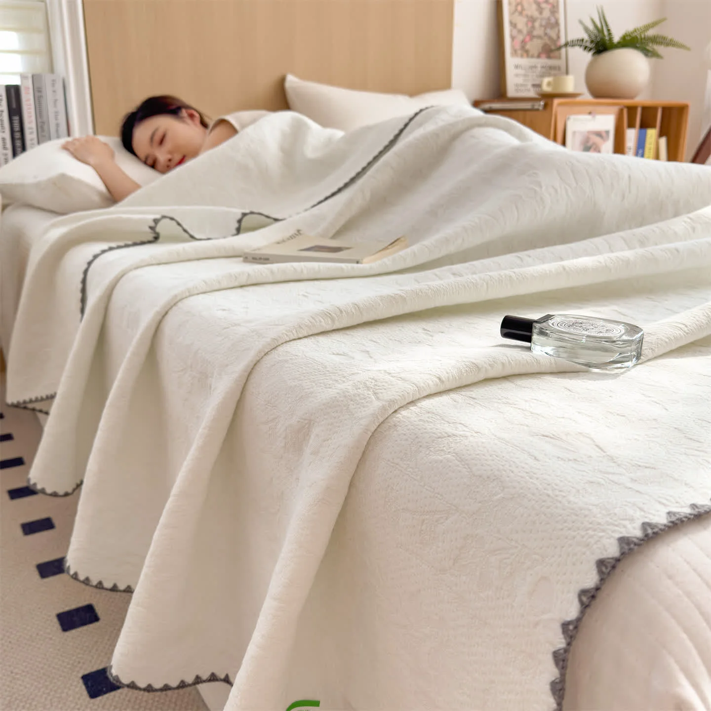 Next-Generation Ownkoti Cotton 3-Layer Gauze Simple Reversible Quilt Easy-to-Use