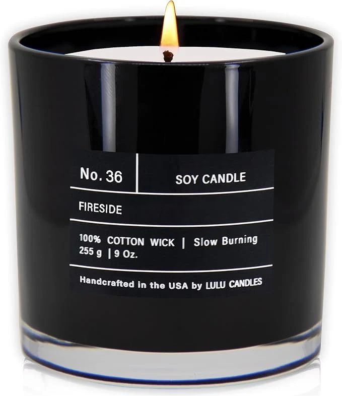 Trendy Lulu Candles Fireside Smells Like a Bonfire Luxury Scented Soy Jar Candle Fine