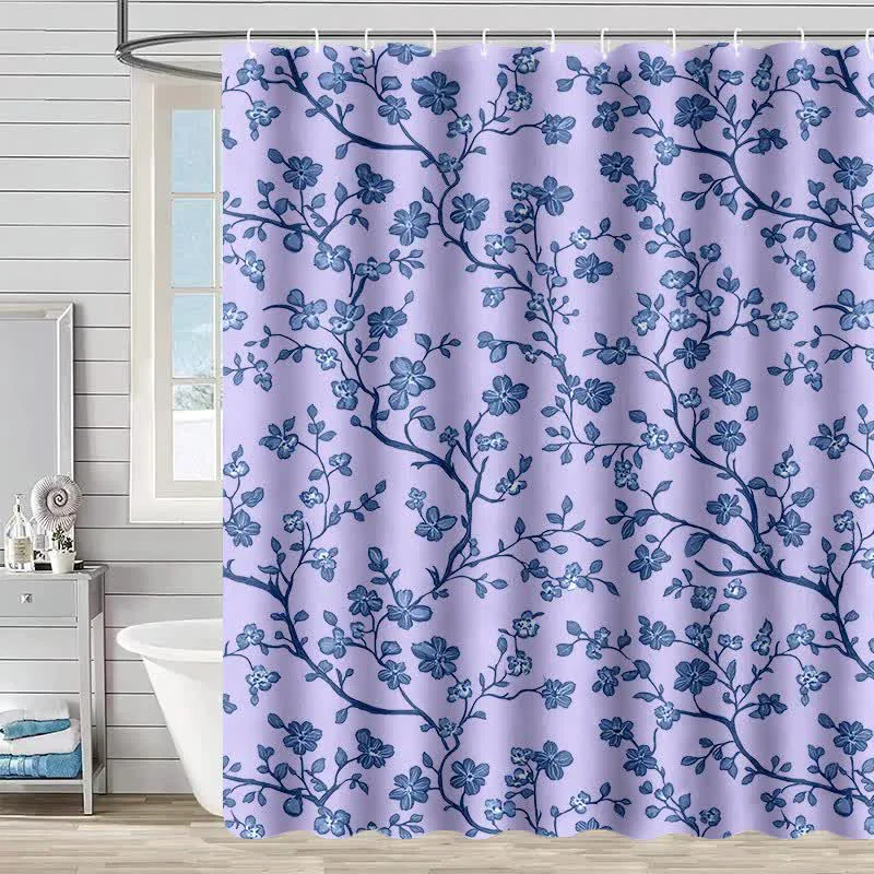 Durable Ownkoti Floral Branch Print Shower Curtain Fine Crafted
