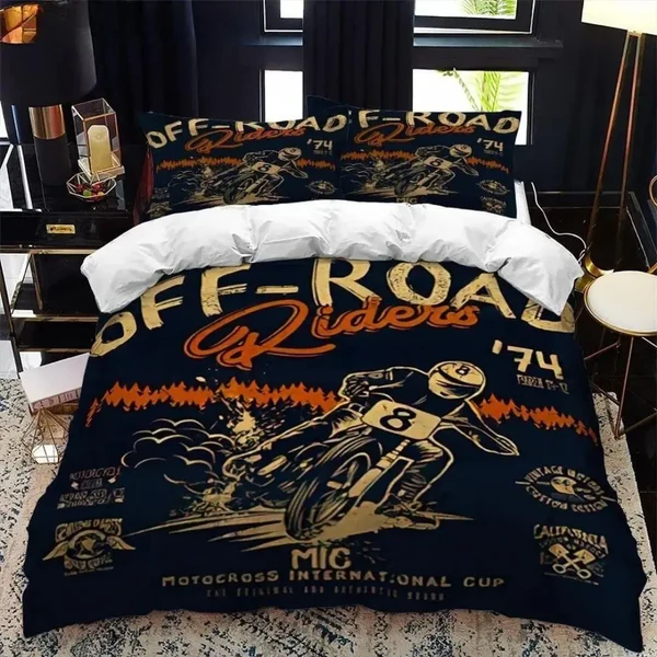 Advanced 3D Motorcycle Rider Quilt Cover Responsible
